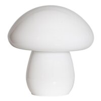 Tischleuchte Pilz Look Glas 30 cm hoch Weiß E27