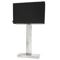 Tischleuchte Schwarz Chrom 69,5 cm hoch Metall Stoff E27