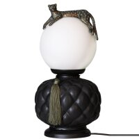 Tischlampe Keramik Glas 45 cm hoch Schwarz Weiß...