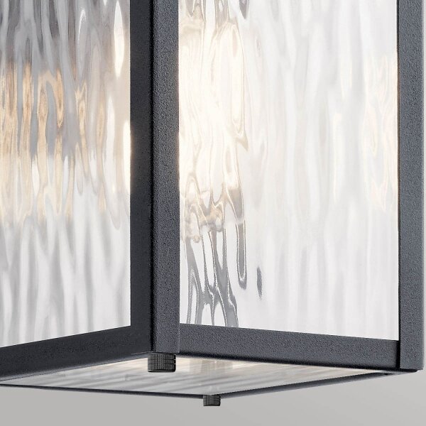 Wandleuchte außen Aluminium Glas E27 IP44 25,8 cm hoch