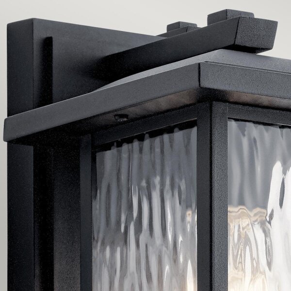 Wandleuchte außen Aluminium Glas E27 IP44 25,8 cm hoch