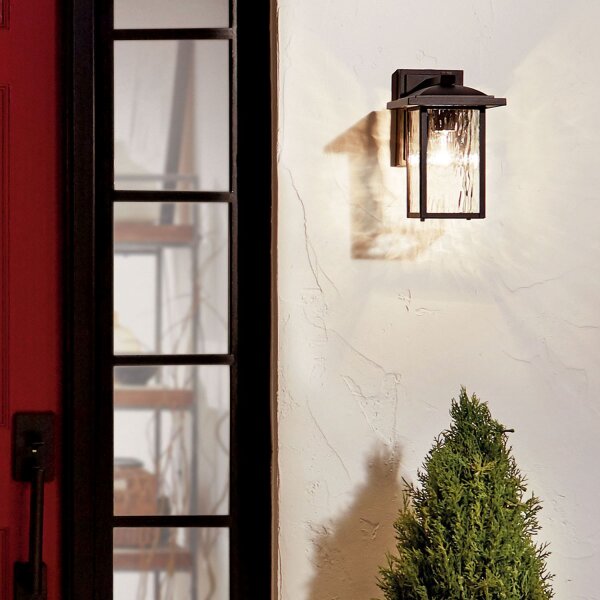 Wandleuchte außen Aluminium Glas E27 IP44 25,8 cm hoch