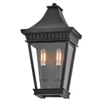 Wandlampe außen Schwarz E14 IP44 H: 39,4 cm...