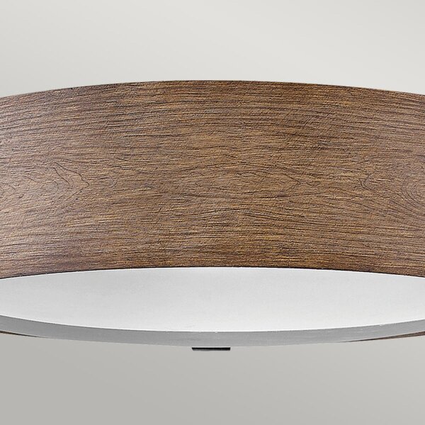 Außenlampe rund D: 38,1 cm IP44 E14 in Holz Optik blendarm
