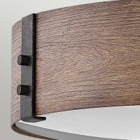 Außenlampe rund D: 38,1 cm IP44 E14 in Holz Optik...