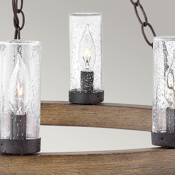 Pendelleuchte außen Ring IP44 rund Ø 76,2 cm Metall Glas E14