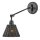 Wandleuchte Metall Rattan E27 verstellbar Schwarz vielseitig