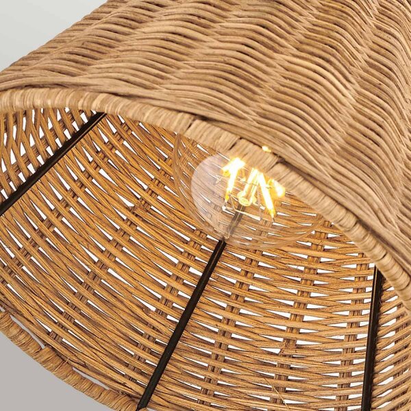 Wandlampe Rattan Metall Gelenkarm schwenkbar E27 zum Lesen