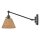 Wandlampe Rattan Metall Gelenkarm schwenkbar E27 zum Lesen