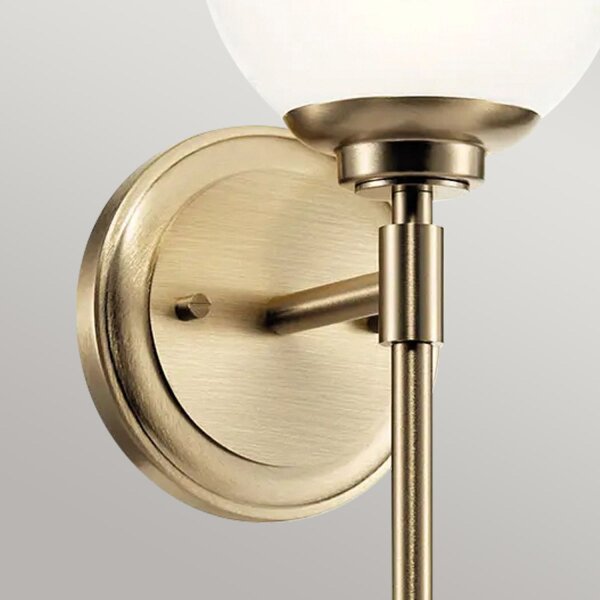 Wandleuchte Bad Kugelschirm H: 34,8 cm mit LED G9 3000K