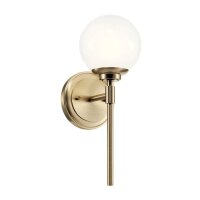 Wandleuchte Bad Kugelschirm H: 34,8 cm mit LED G9 3000K