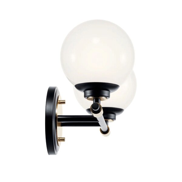 Badezimmerleuchte LED G9 Glas Metall IP44 B:37,3 cm Kugel