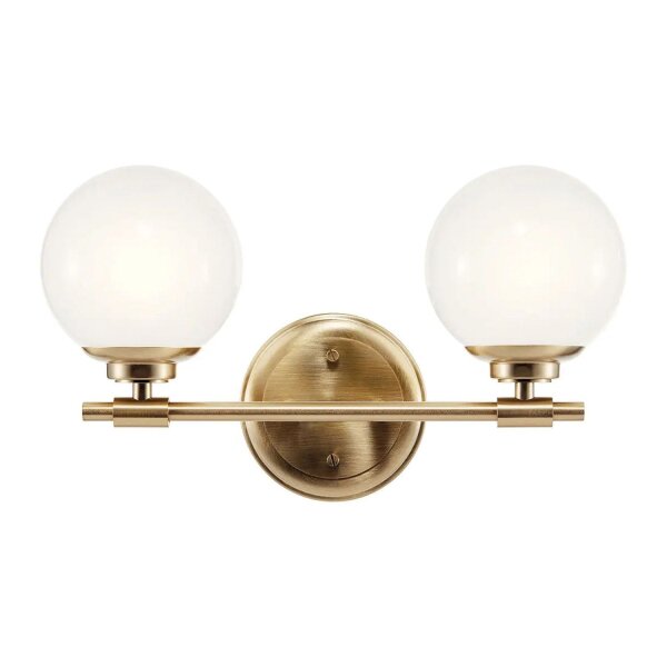 Badleuchte Wand mit 2x G9 LED 37,3 cm breit IP44 Glas Metall