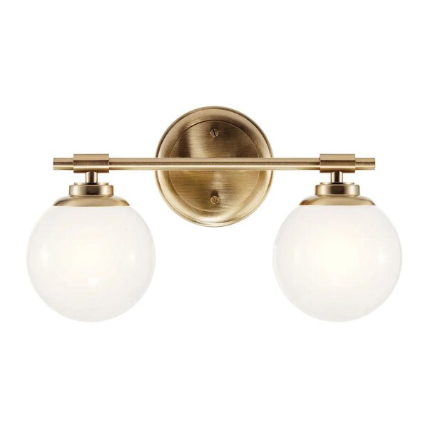 Badleuchte Wand mit 2x G9 LED 37,3 cm breit IP44 Glas Metall