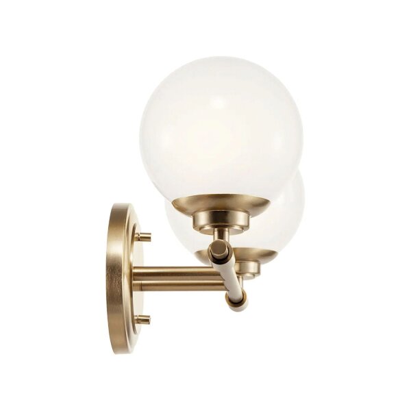 Badleuchte Wand mit 2x G9 LED 37,3 cm breit IP44 Glas Metall