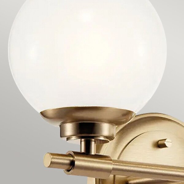 Badleuchte Wand mit 2x G9 LED 37,3 cm breit IP44 Glas Metall