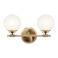 Badleuchte Wand mit 2x G9 LED 37,3 cm breit IP44 Glas Metall