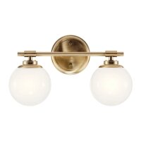 Badleuchte Wand mit 2x G9 LED 37,3 cm breit IP44 Glas Metall