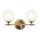 Badleuchte Wand mit 2x G9 LED 37,3 cm breit IP44 Glas Metall