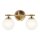 Badleuchte Wand mit 2x G9 LED 37,3 cm breit IP44 Glas Metall