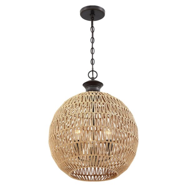 Hängeleuchte rund Ø 46,5 cm H: max. 251,4 cm Seil Schirm