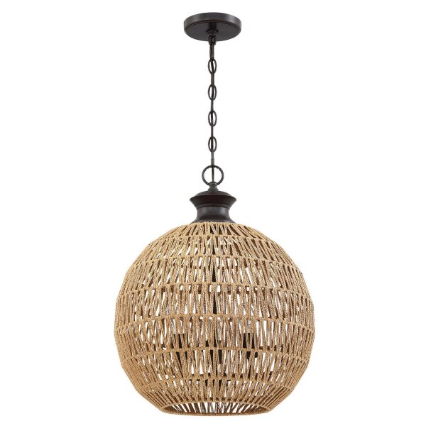 Hängeleuchte rund Ø 46,5 cm H: max. 251,4 cm Seil Schirm
