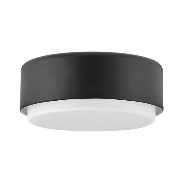 Deckenlampe rund Ø 30,5 cm Schwarz Weiß Metall Glas 2x E27