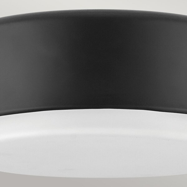 Deckenlampe rund Ø 30,5 cm Schwarz Weiß Metall Glas 2x E27