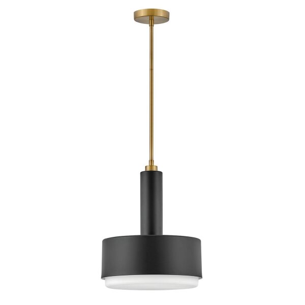 Hängeleuchte Schwarz Messing D: 33 cm Metall Glas 2x E27