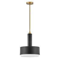 Hängeleuchte Schwarz Messing D: 33 cm Metall Glas 2x...