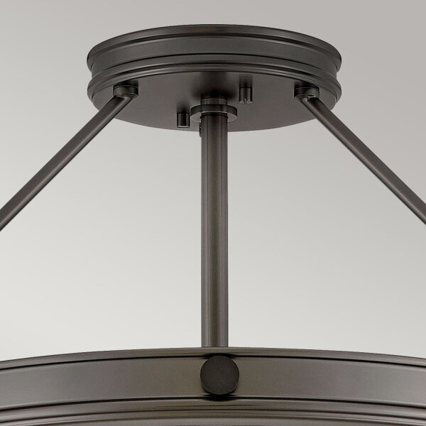 Deckenlampe rund Ø 55,8 cm Schwarz Weiß 4x E14 Metall Glas