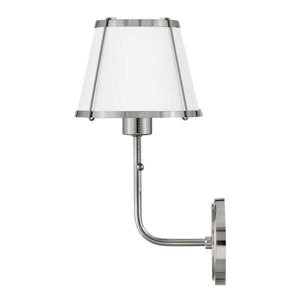 Wandleuchte mit Schalter Metall 40 cm hoch Nickel Weiß