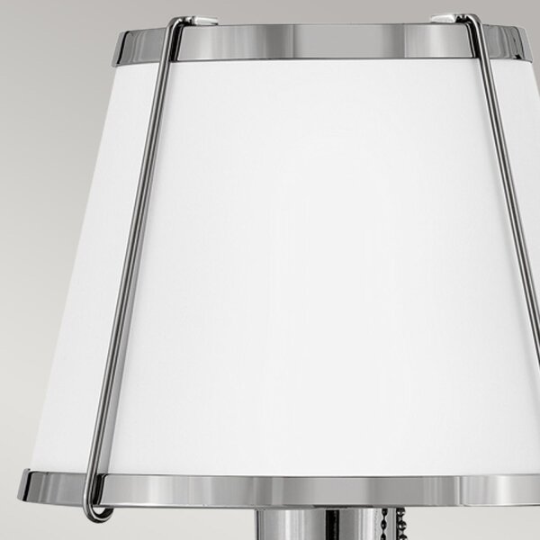 Wandleuchte mit Schalter Metall 40 cm hoch Nickel Weiß
