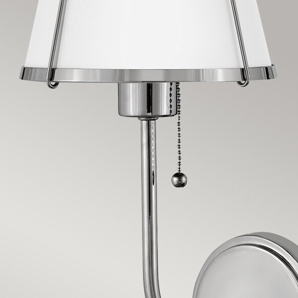 Wandleuchte mit Schalter Metall 40 cm hoch Nickel Weiß