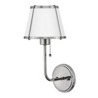 Wandleuchte mit Schalter Metall 40 cm hoch Nickel Weiß