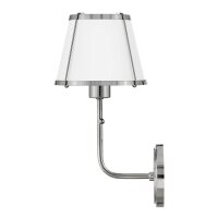 Wandleuchte mit Schalter Metall 40 cm hoch Nickel Weiß
