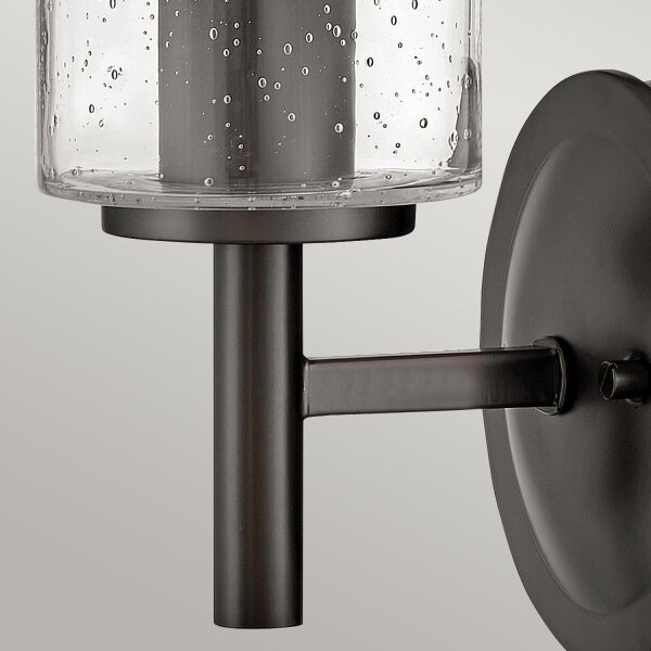 Wandlampe Metall Glas 26,2 cm hoch Schwarz E27 GRACIA
