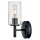 Wandlampe Metall Glas 26,2 cm hoch Schwarz E27 GRACIA
