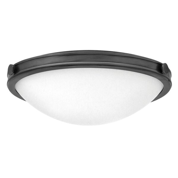 Deckenleuchte rund Ø 48,3 cm Schwarz Weiß Metall Glas