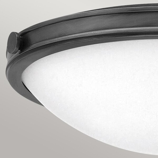 Deckenleuchte rund Ø 48,3 cm Schwarz Weiß Metall Glas