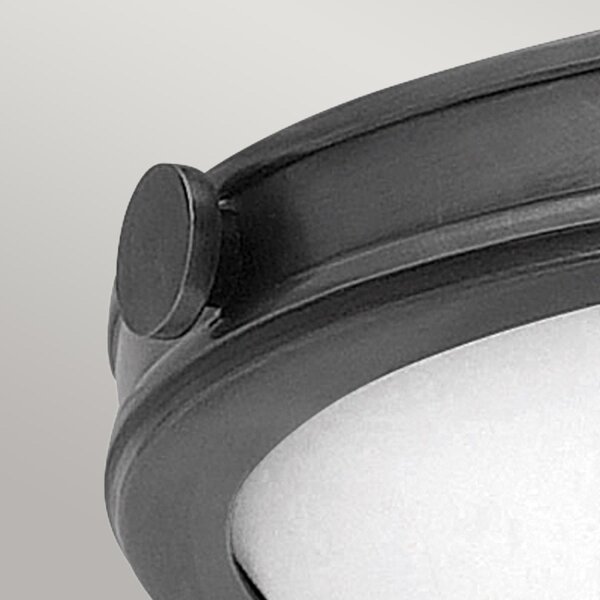 Deckenleuchte rund Ø 48,3 cm Schwarz Weiß Metall Glas