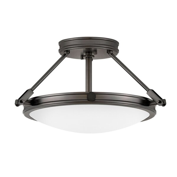 Runde Deckenlampe Metall Glas Ø 42 cm Schwarz Weiß 3x E14