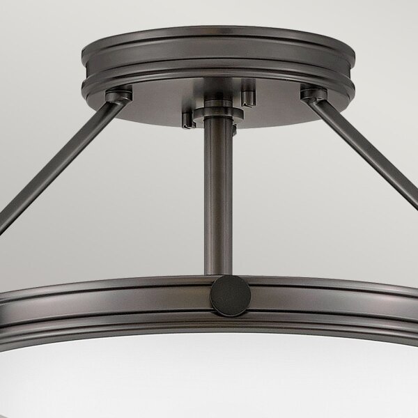 Runde Deckenlampe Metall Glas Ø 42 cm Schwarz Weiß 3x E14