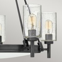 Kronleuchter mit Schirm D: 68,5 cm rund Schwarz Metall Glas