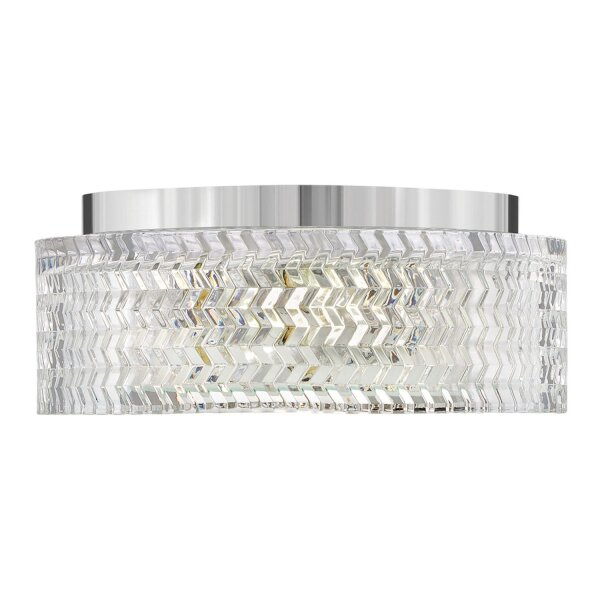Deckenleuchte rund Ø 30,5 cm Chrom E27 Kristall Schirm