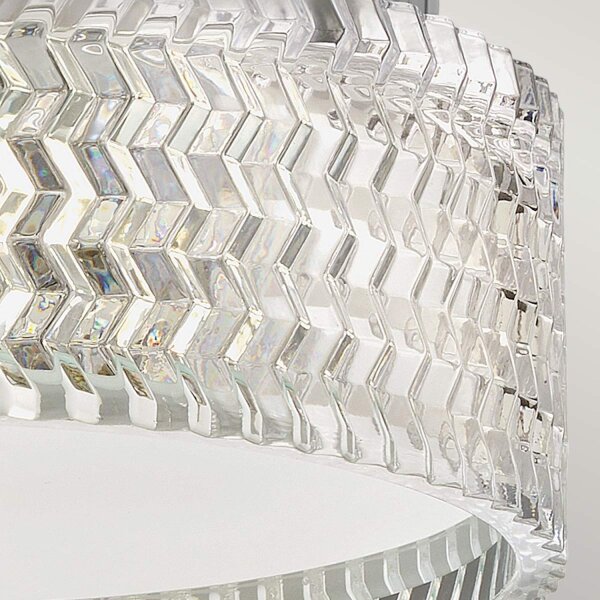 Deckenleuchte rund Ø 30,5 cm Chrom E27 Kristall Schirm