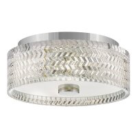 Deckenleuchte rund &Oslash; 30,5 cm Chrom E27 Kristall Schirm