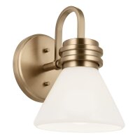 Badezimmerlampe Metall Glas mit LED G9 IP44 24 cm hoch