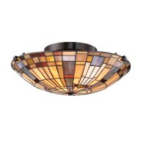 Deckenlampe Tiffany Stil rund Ø 40,7 cm Metall...