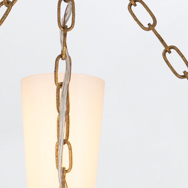 Kronleuchter Ring Metall Glas B: 66 cm H: max. 188 cm 3x E27